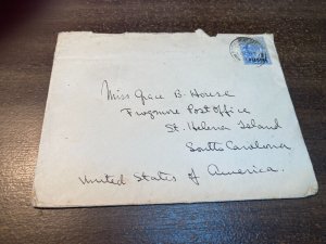 BRITISH OFFICES TURKISH EMPIRE  COVER TO FROGMORE ST. HELENA ISL SC USA TE12