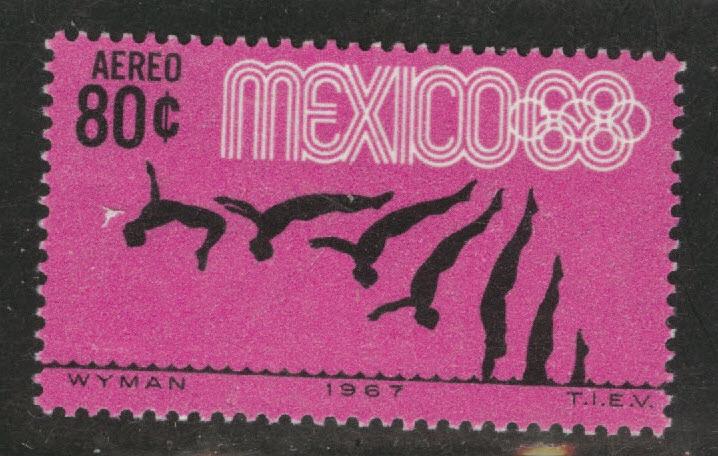 Mexico Scott C328 MNH** 1967 Olympic games airmail stamp