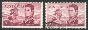 Australia SG401 and 401c One Dollar Perf 14 and 15 x 14 Small crease Cat 15.20