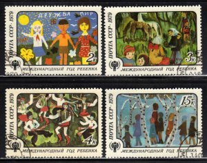 Russia #4772-75 ~ Cplt Set of 4 ~ Child Drawings, Year of Child ~ CTO ~ (1979)