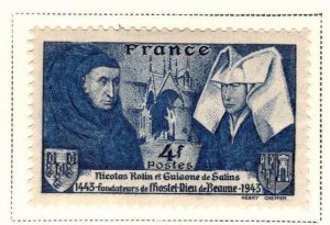 FRANCE Scott 466 MH* 1943 500th Anniversary of Hospital at Beaune and Saints