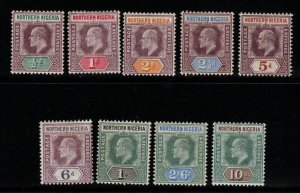 NORTHERN NIGERIA SG10/8 1902 DEFINITIVE SET MTD MINT 