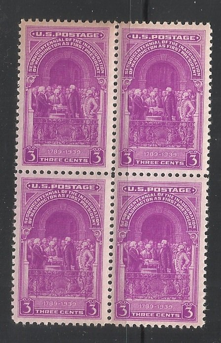 854 3c Block of 4 MNH F/VF Centering