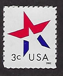 Catalog # 3614 Single Stamp Stylized Star in a Star 3ct