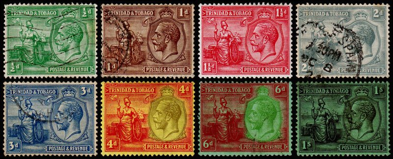 Trinidad & Tobago Scott 21-26, 28-29 (1922-28) Used/Mint H F-VF, CV $12.50 M