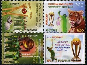 Bangladesh 2007, World Cup Cricket 4v [+], MNH