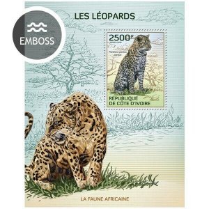 2014 IVORY COAST  MNH. LEOPARDS. Michel Code: 1598 / Bl.206. Scott Code: 1226