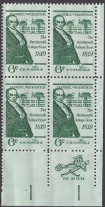 Scott # 1380 - U.S. ZIP Block Of 4 - Daniel Webster - MNH - (1969)