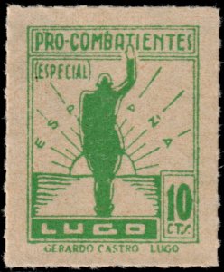 ✔️ SPAIN 1938 - CIVIL WAR 10 CENTIMOS SURTAX FOR SOLDIERS - SOF. 23a MNGAI [1KH]