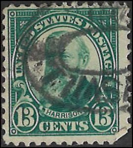 Scott# 622  1926 13c grn  Harrison   Used - Very Good