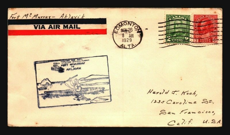 Canada 1929 FFC Ft McMurray to Aklavik - Z17505