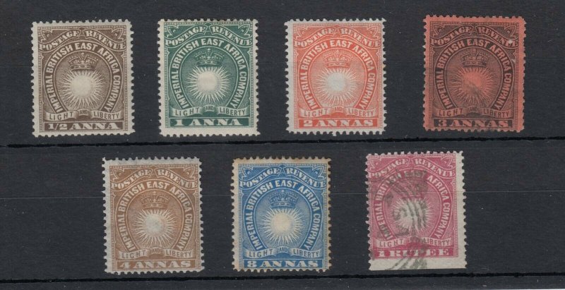 British East Africa QV 1890 Collection To 1 Rupee (MH - 2 VFU) JK868