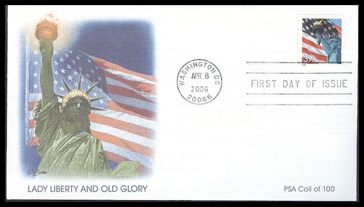 #3981 Flag Over Statue of Liberty Fleetwood FDC