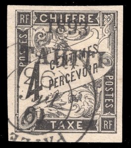 MOMEN: FRENCH COLONIES IN TAHITI SC #J17 IMPERF POSTAGE DUE 1893 USED LOT #65045