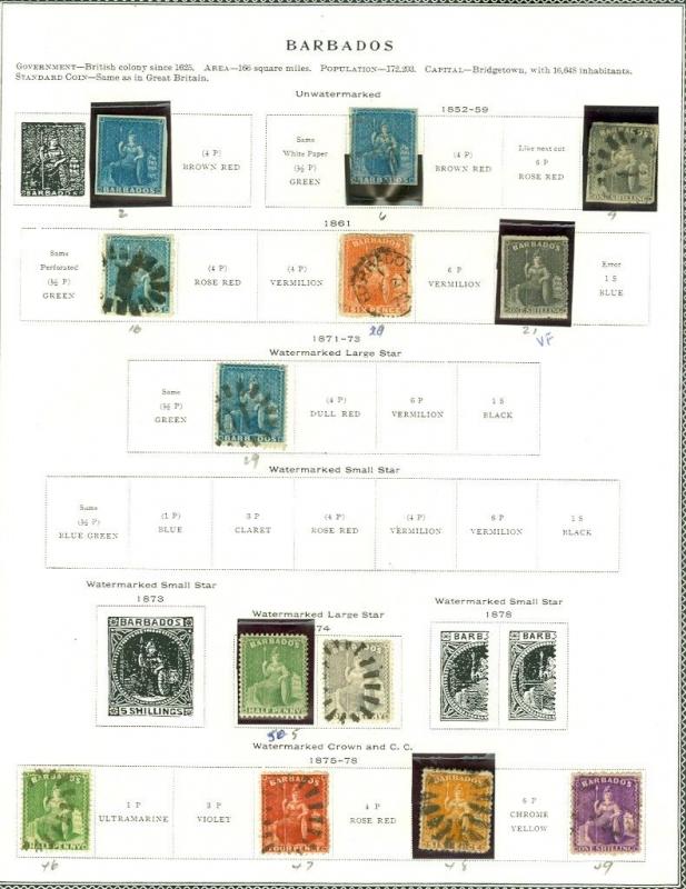 EDW1949SELL : BARBADOS Nice Mint & Used collection on Scott pgs. Scott Cat $932.