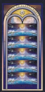 UN Mission to Earth 3 MNH Panes from all 3 UN Officices L149