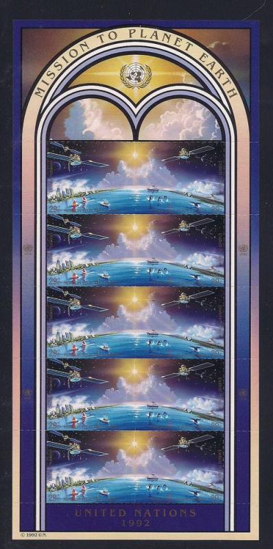 UN Mission to Earth 3 MNH Panes from all 3 UN Officices L149