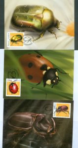 Aland. 2006. Maximum Card. # 53-54-55. Set (3 ). Insect, Beetles, Sc # 242-244.