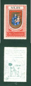 Denmark. Poster Stamp ODA Chocolate Saeby. Coats Of Arms. Madonna,Child.