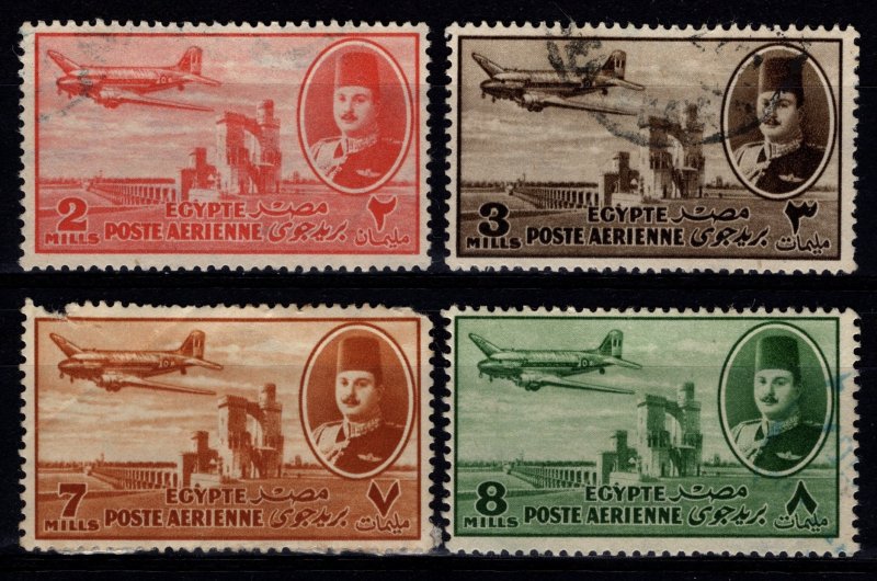 Egypt 1947 Airmail, King Farouk, Part Set [Used]