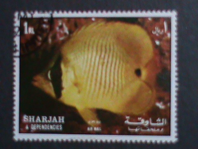 SHARJAH-UNDER WATER WORLD-LOVELY TROPICAL FISHES-SUPER LARGE USED STAMPS SET