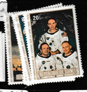 Guinea 1980 Space Apollo Set of 8 MNH (6gek)