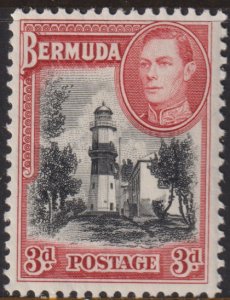 1938- 1951 Bermuda St David's Lighthouse 3 pence MVLH Sc# 121 CV $16.00 Stk #6