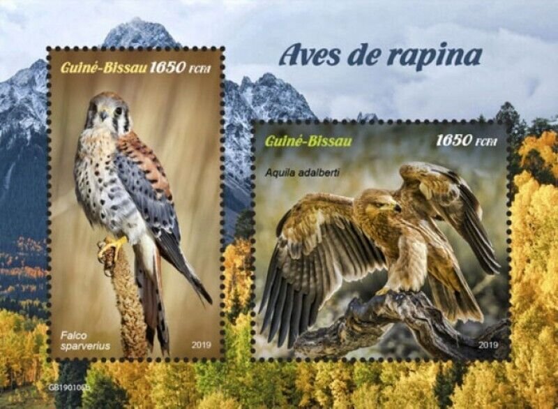 Guinea-Bissau - 2019 Birds of Prey - 2 Stamp Sheet - GB190105b