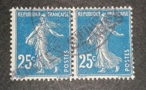 France, Postes Serbes 25c 1917 pair Yvert 2022 value 600 eur