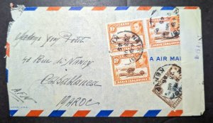 1945 British KUT Airmail Cover Nairobi Kenya to Casablanca French Morocco