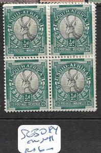 SOUTH AFRICA  (P0706B)  1/2D ANTELOPE  SG 30  BL OF 4    MNH