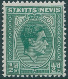 St Kitts Nevis 1938 SG68a ½d green KGVI MLH