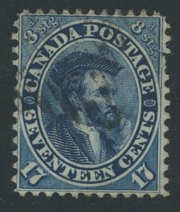 Canada 19 - 17 cent Cartier - F/VF app used but with faults