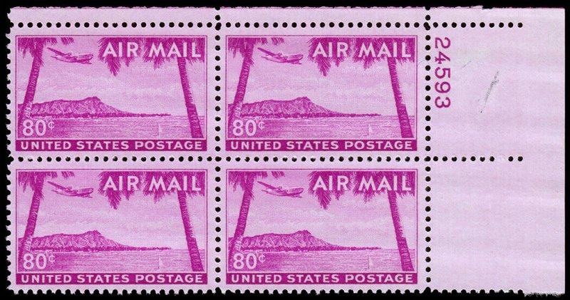 United States Scott C46 Plate Block (1952) Mint NH VF, CV $21.00 C