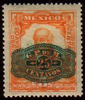 Mexico SG#373 Mint - 1916 25c. on 5c. - Personalities