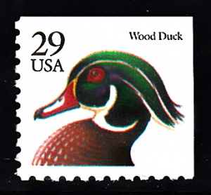 United States #2584 Wood Duck, Black, booklet single, Please see description.