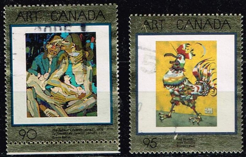 Canada 1998/9, Sc.#1754+1800 used. Art Canada by Bruno Bobak and Jean Dallaire