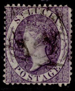 ST. LUCIA QV SG13a, (6d) mauve, USED. Cat £32.