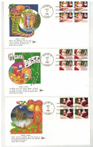 1991 CHRISTMAS GILLCRAFT 2579/2585 SET OF 5 DIFF SANTA CLAUS PLATE # BLOCKS