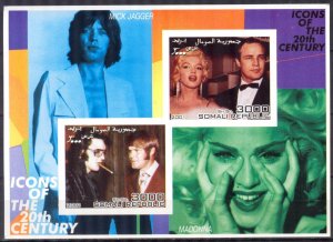 Somalia 2001 Famous People (X) M. Jagger Madonna Imperf. Sheet MNH Private