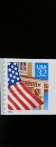 1997 32c Flag over Porch, SA Coil Scott 3133 Mint F/VF NH