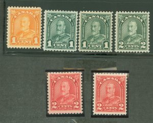 Canada #162-5/163b/165a Unused Single