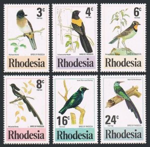 Rhodesia 375-380, MNH. Mi 188-193. Birds 1977. Bulbul,Whydah, Claw,Shrike,Hoopoe