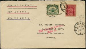 #C4 & 2¢ RED ON 1929 COVER FROM NEW YORK TO GERMANY BP9674