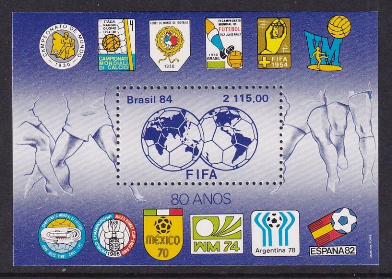 Brazil 1921 Soccer Souvenir Sheet MNH VF