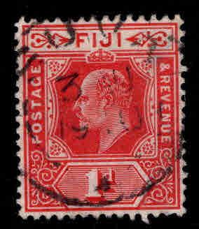 FIJI Scott 72 Used wmk KEVII stamp 1906 wmk 3 Carmine