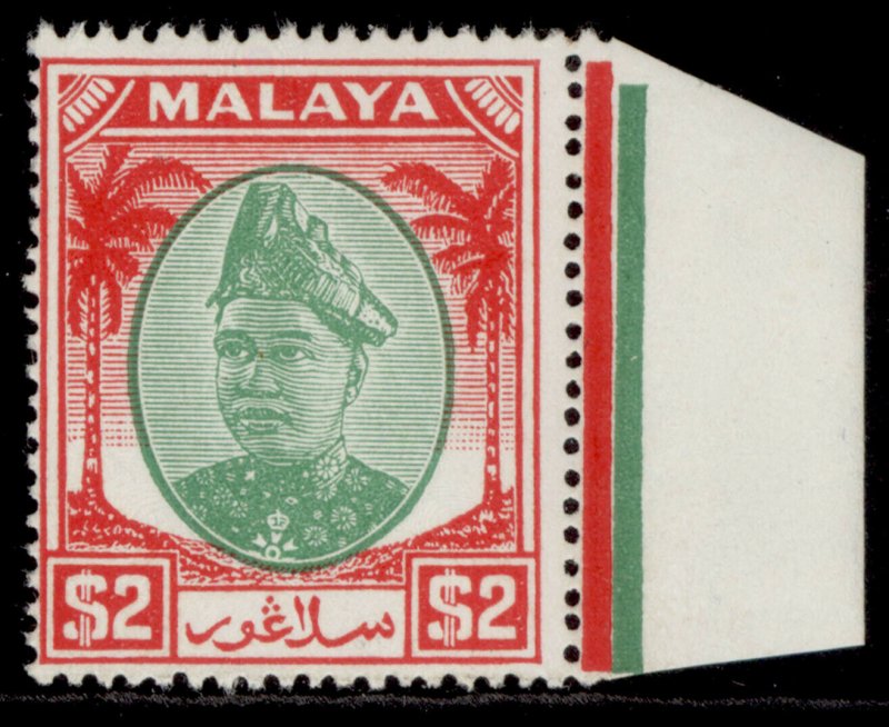 Malasia-Selangor GVI SG109, $2 verde y escarlata, NH Menta. Cat £ 15.
							
							mostrar título original