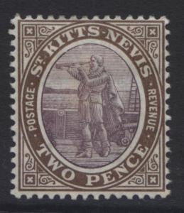 St. KITTS-NEVIS -Scott 3 - Columbus -1903 - MLH- WMK 2- Single 2p -Stamp