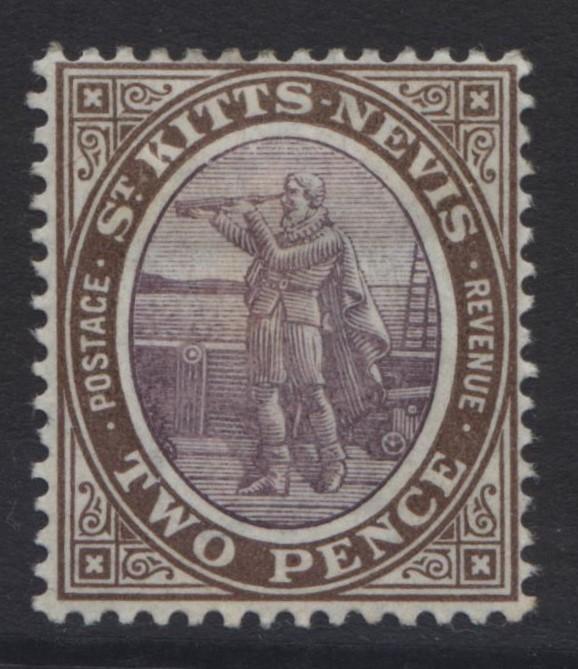 St. KITTS-NEVIS -Scott 3 - Columbus -1903 - MLH- WMK 2- Single 2p -Stamp