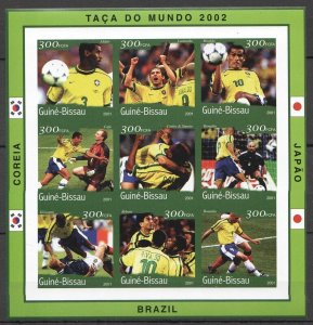 L0003 Imperf 2001 Guinea-Bissau Football 2002 Fifa World Cup Brazil Team 1Kb Mnh